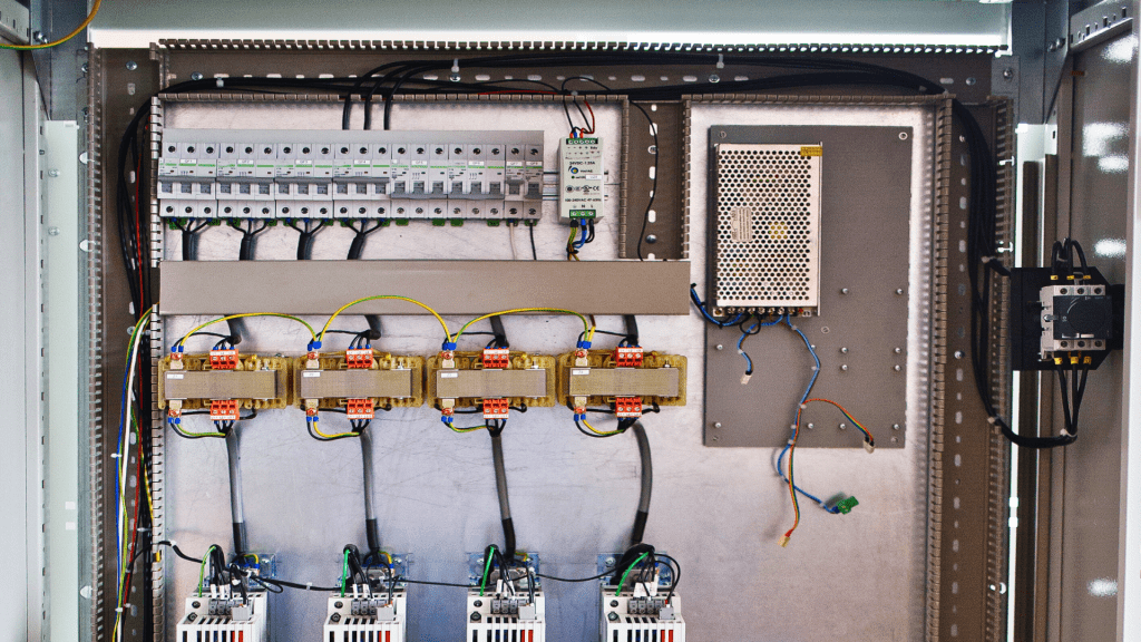 metal assembly with electronic components